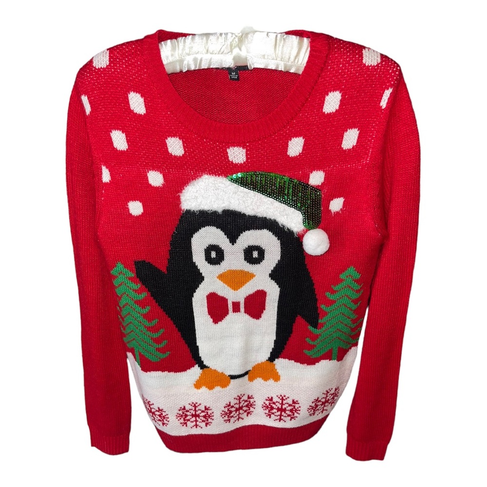 Ransom Penguin Christmas Sweater Size Medium NWT